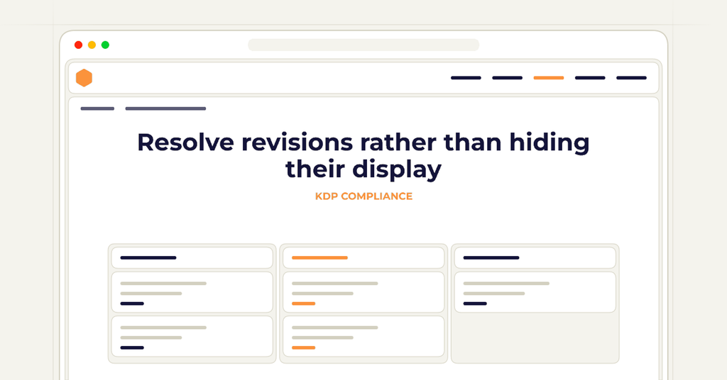 Symbolic publishing workflow for resolve revisions rather than hiding their display