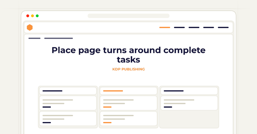Symbolic review checklist for place page turns around complete tasks