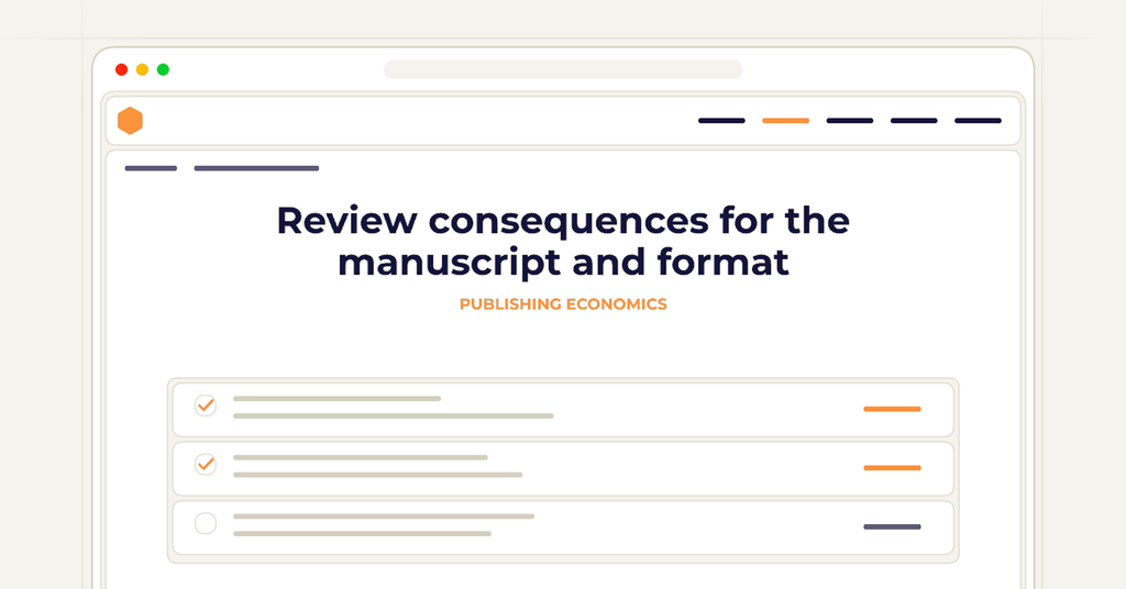 Symbolic review checklist for review consequences for the manuscript and format