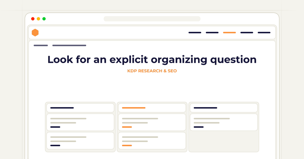 Symbolic publishing workflow for look for an explicit organizing question