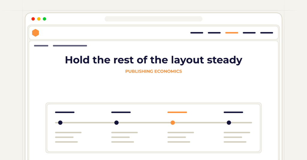 Symbolic publishing workflow for hold the rest of the layout steady