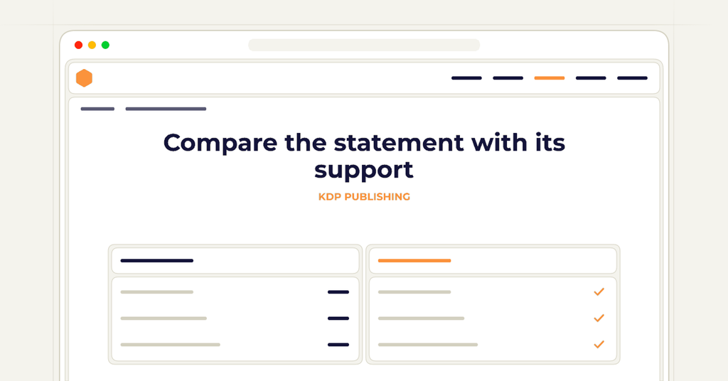 Symbolic publishing workflow for compare the statement with its support