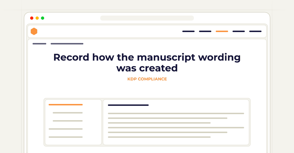 Symbolic publishing workflow for record how the manuscript wording was created