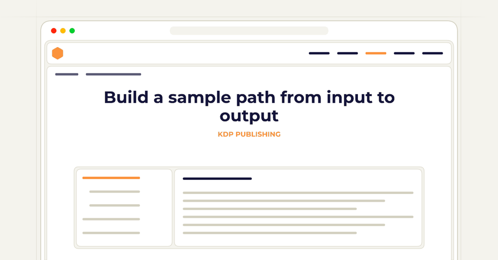 Symbolic review checklist for build a sample path from input to output