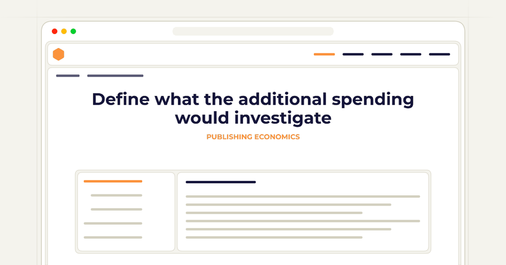 Symbolic review checklist for define what the additional spending would investigate