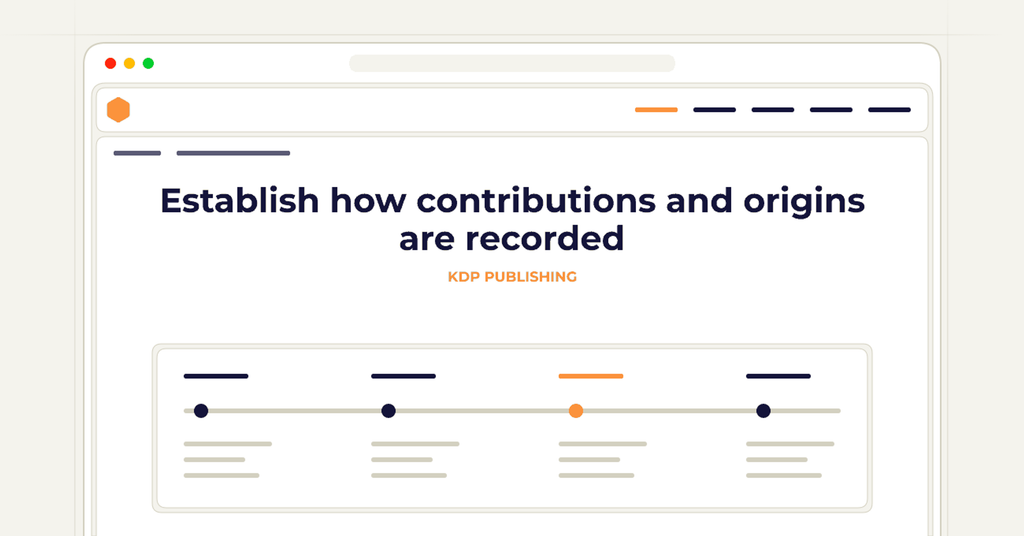 Symbolic review checklist for establish how contributions and origins are recorded