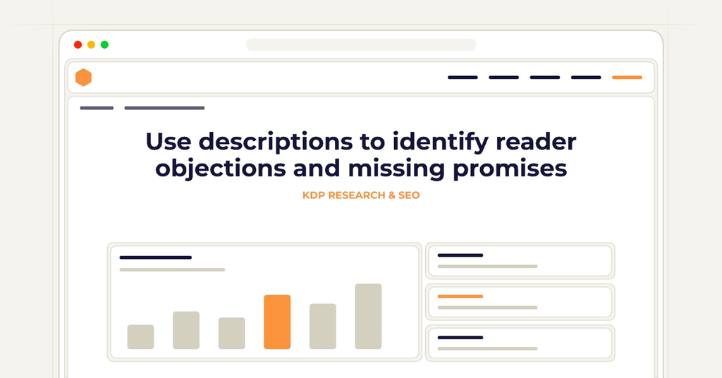 Symbolic review checklist for use descriptions to identify reader objections and missing promises