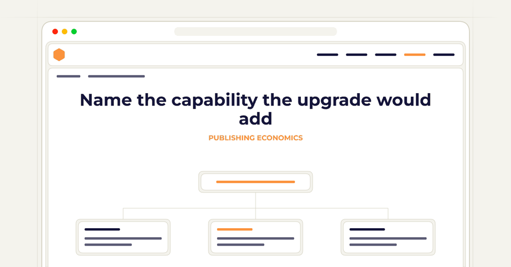Symbolic publishing workflow for name the capability the upgrade would add