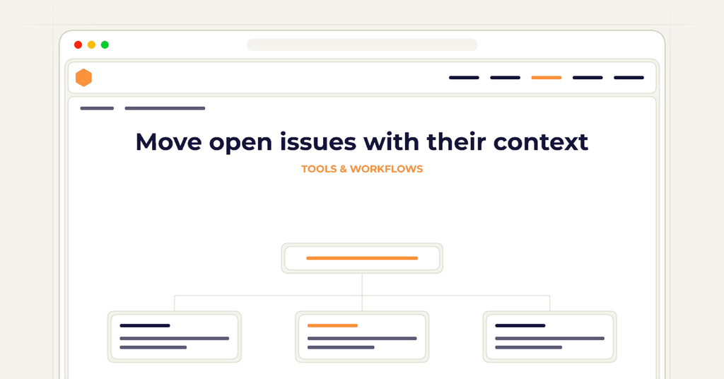 Symbolic review checklist for move open issues with their context