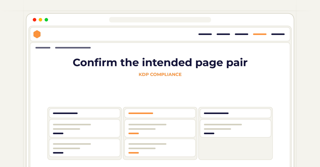Symbolic publishing workflow for confirm the intended page pair