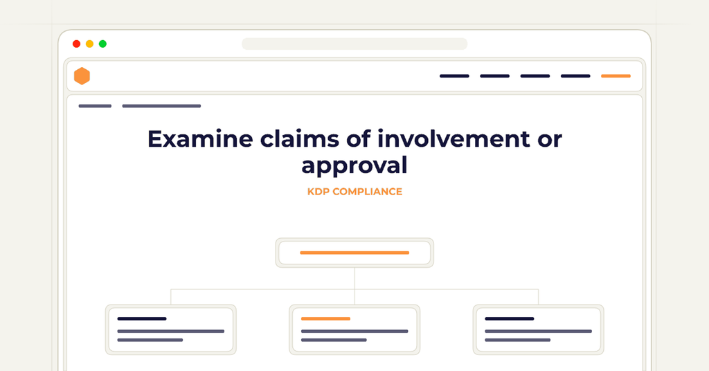 Symbolic review checklist for examine claims of involvement or approval