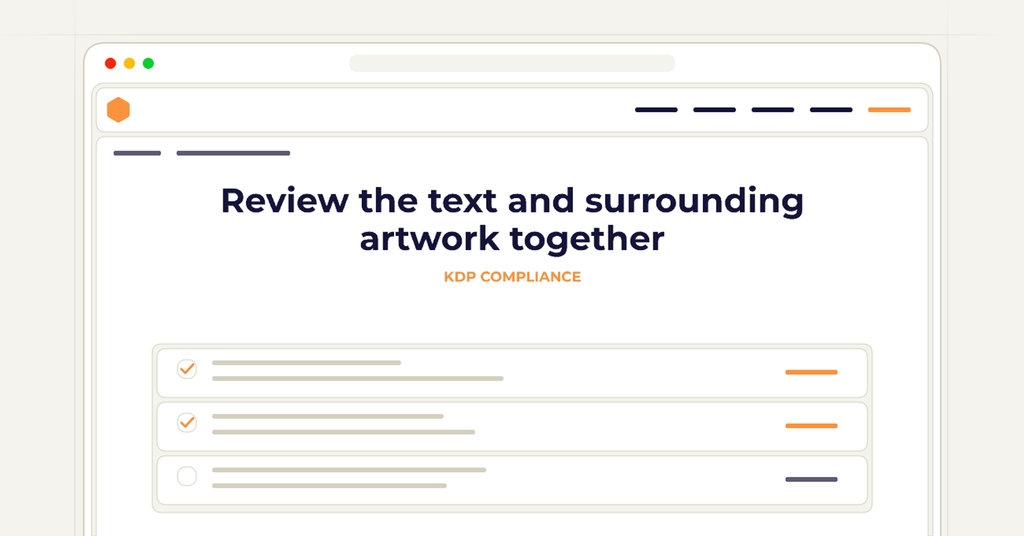Symbolic review checklist for review the text and surrounding artwork together