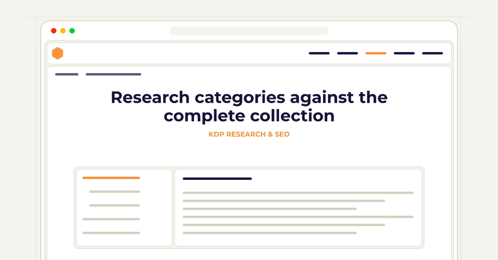 Symbolic review checklist for research categories against the complete collection
