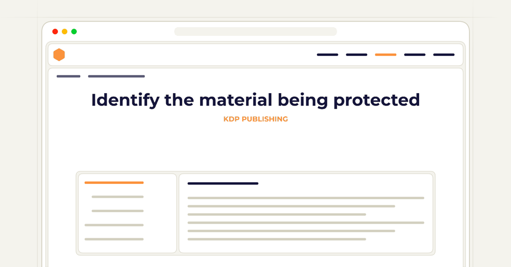 Symbolic publishing workflow for identify the material being protected