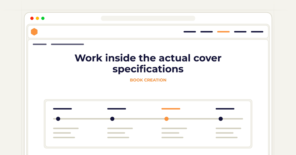Symbolic publishing workflow for work inside the actual cover specifications