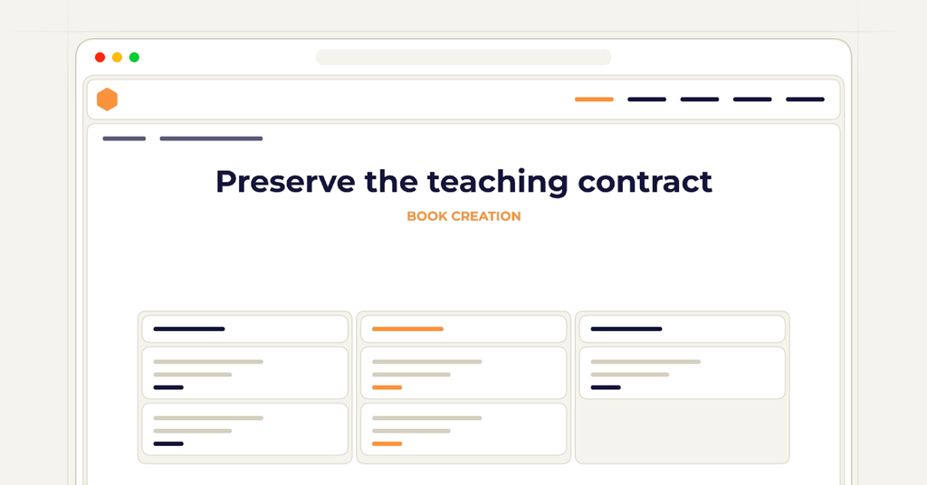 Symbolic publishing workflow for preserve the teaching contract