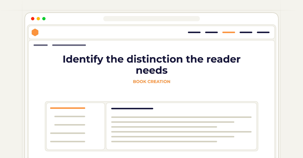 Symbolic publishing workflow for identify the distinction the reader needs