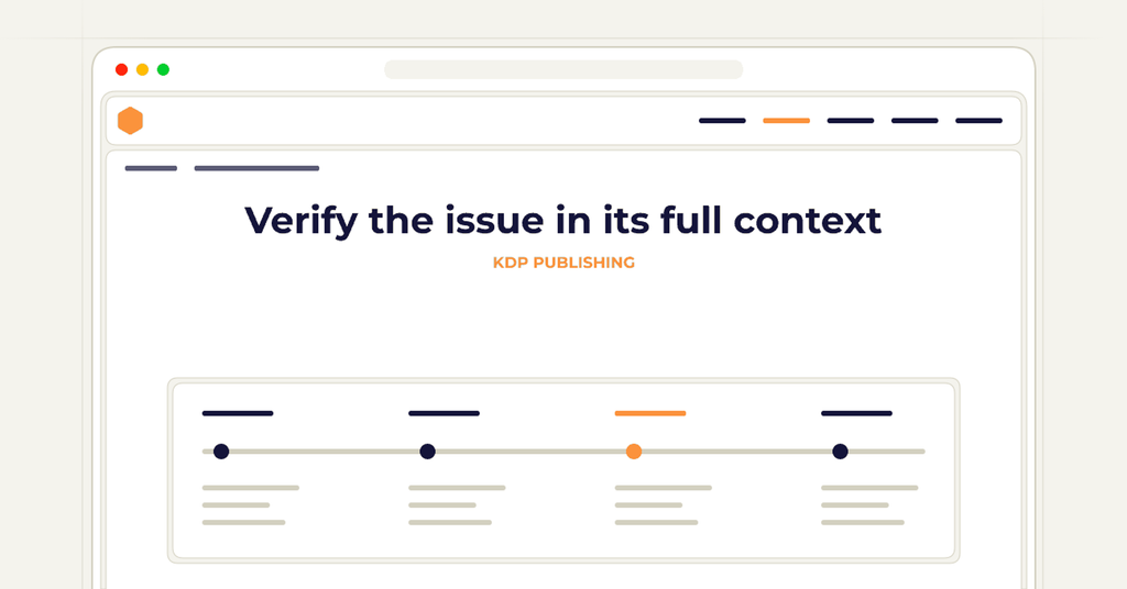 Symbolic publishing workflow for verify the issue in its full context