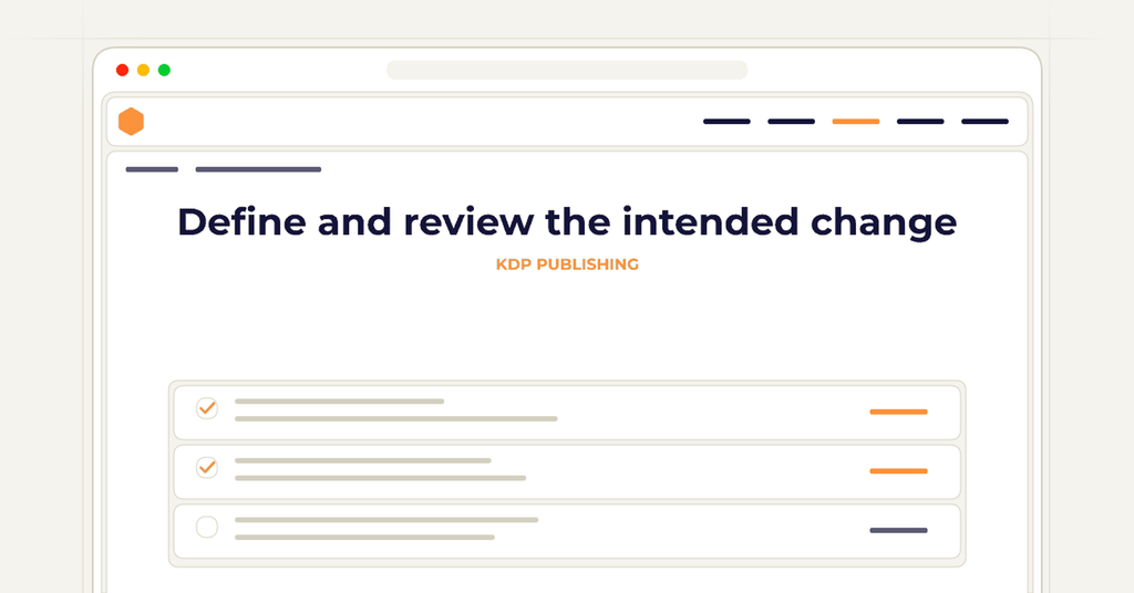 Symbolic review checklist for define and review the intended change