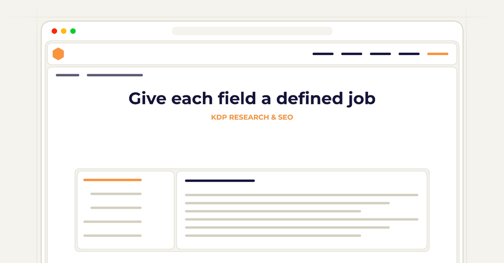 Symbolic publishing workflow for give each field a defined job