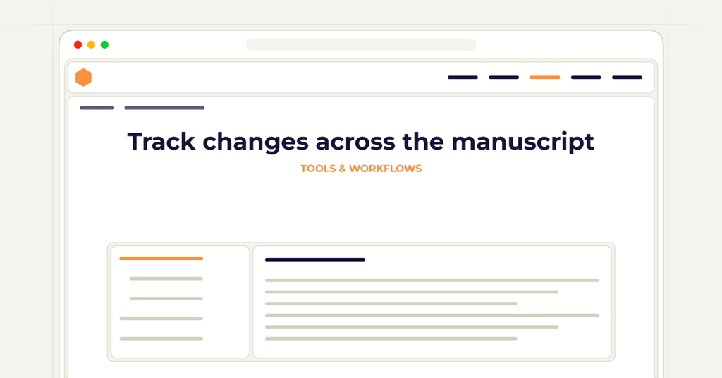 Symbolic review checklist for track changes across the manuscript