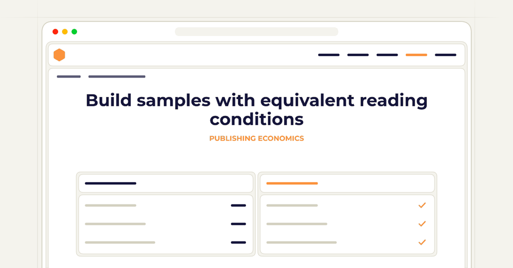 Symbolic publishing workflow for build samples with equivalent reading conditions