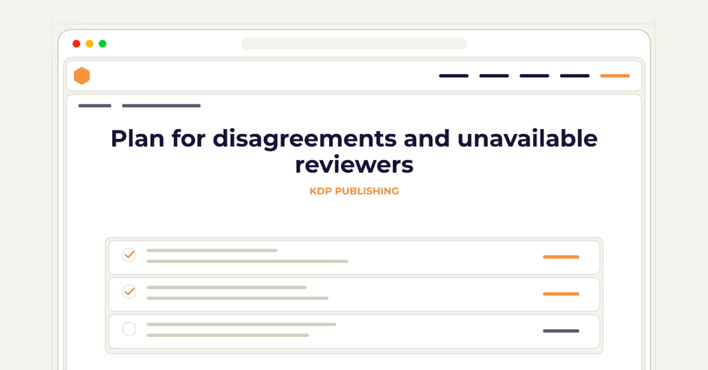 Symbolic review checklist for plan for disagreements and unavailable reviewers