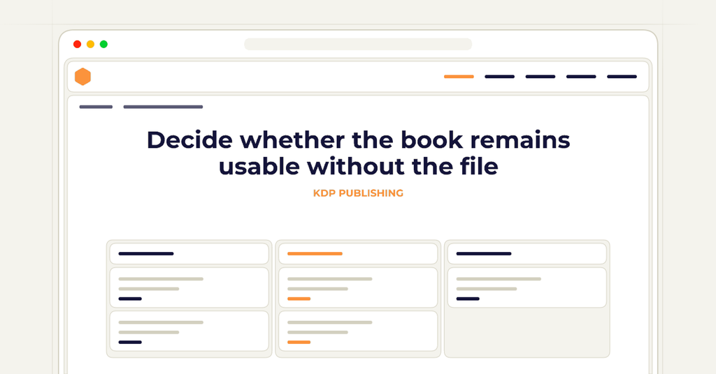 Symbolic publishing workflow for decide whether the book remains usable without the file