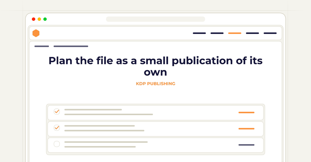Symbolic review checklist for plan the file as a small publication of its own