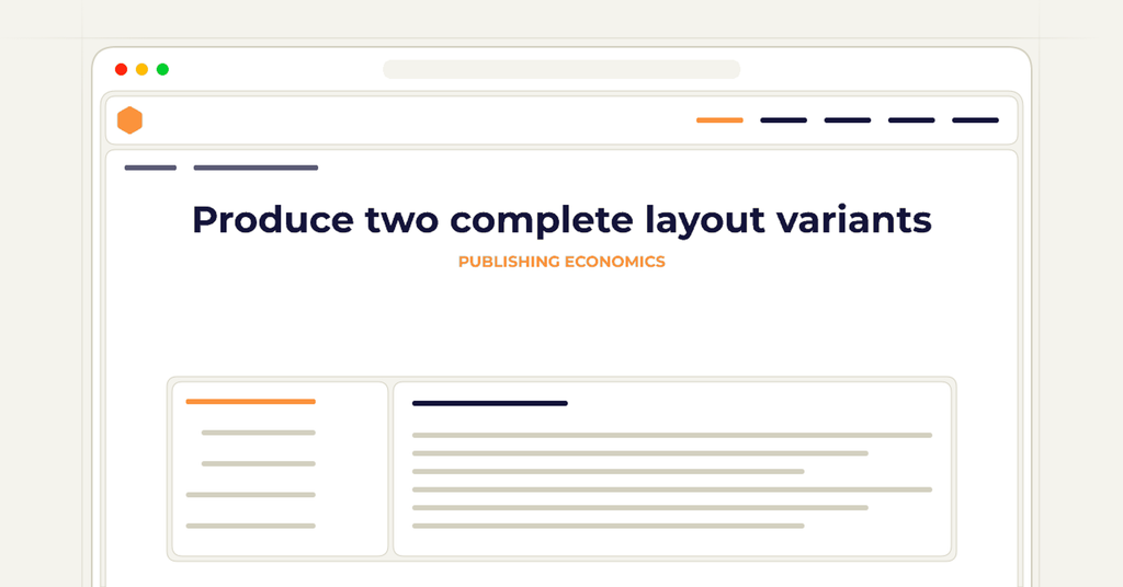 Symbolic publishing workflow for produce two complete layout variants
