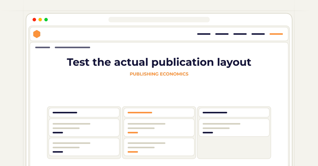 Symbolic review checklist for test the actual publication layout