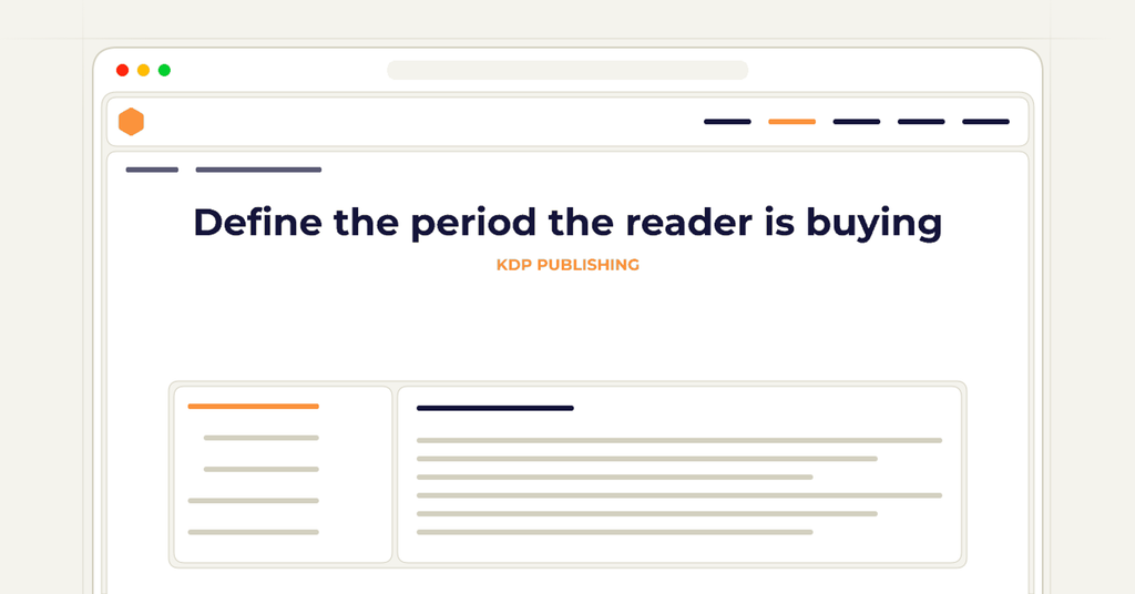 Symbolic publishing workflow for define the period the reader is buying