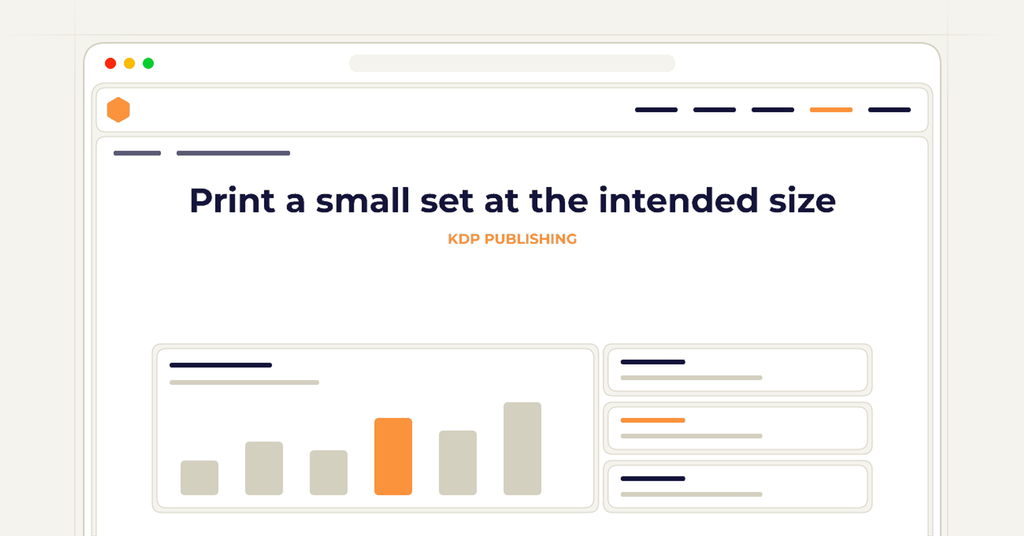 Symbolic publishing workflow for print a small set at the intended size