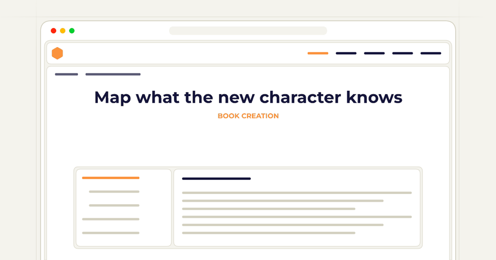 Symbolic publishing workflow for map what the new character knows