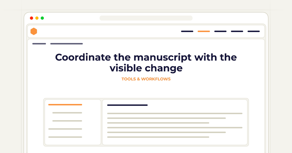 Symbolic review checklist for coordinate the manuscript with the visible change