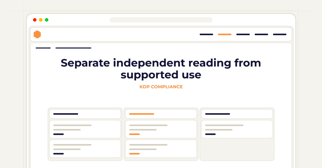 Symbolic publishing workflow for separate independent reading from supported use
