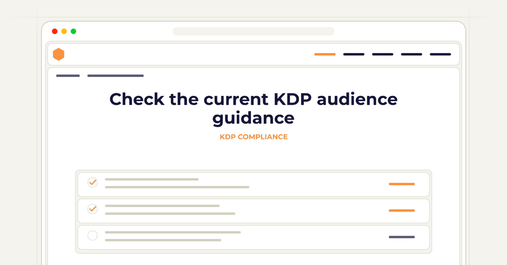 Symbolic review checklist for check the current kdp audience guidance