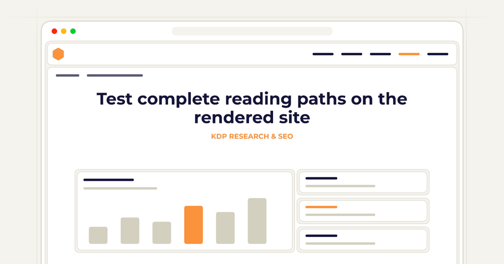 Symbolic review checklist for test complete reading paths on the rendered site
