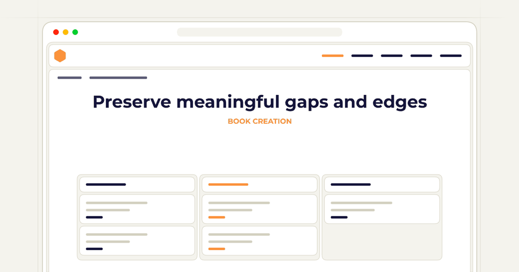 Symbolic review checklist for preserve meaningful gaps and edges