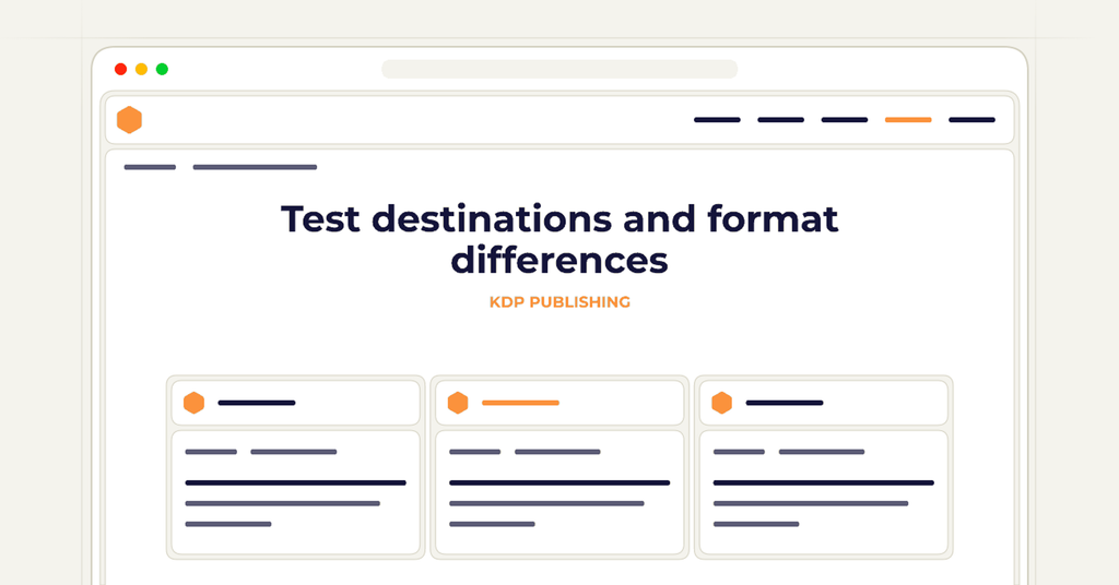 Symbolic review checklist for test destinations and format differences