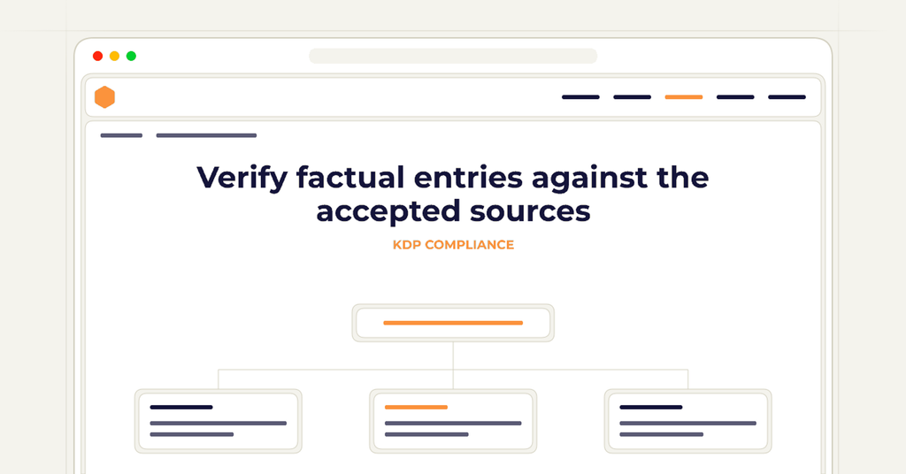 Symbolic review checklist for verify factual entries against the accepted sources