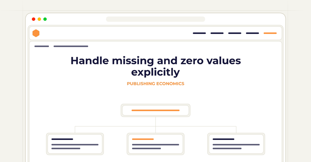 Symbolic review checklist for handle missing and zero values explicitly
