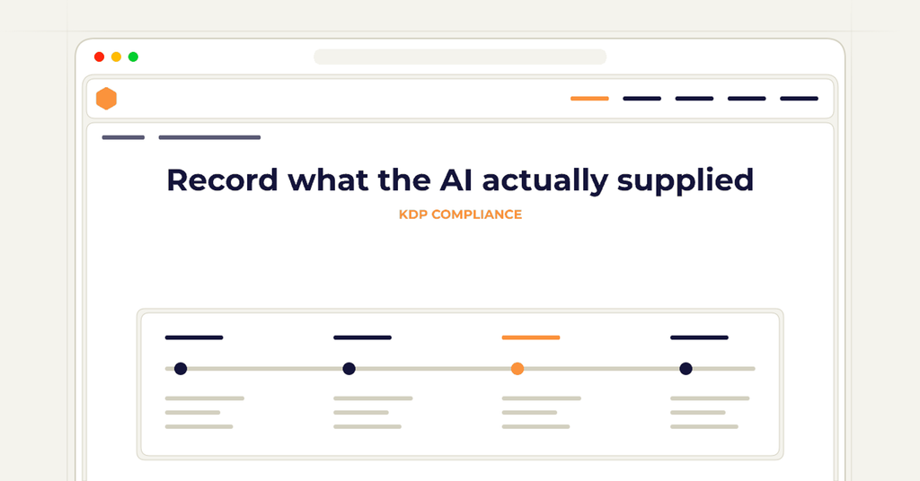 Symbolic publishing workflow for record what the ai actually supplied
