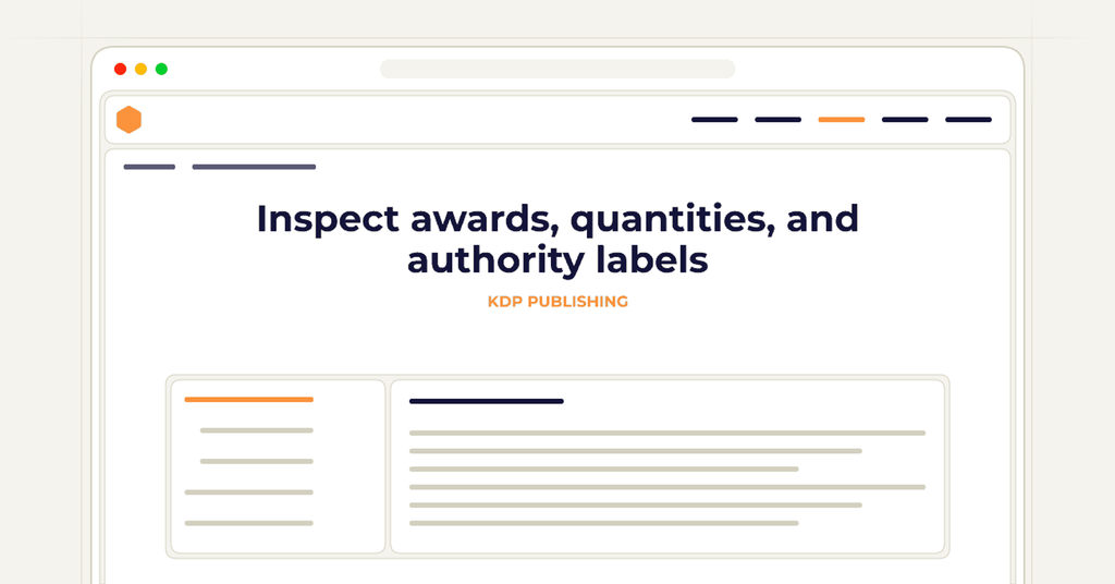 Symbolic review checklist for inspect awards, quantities, and authority labels