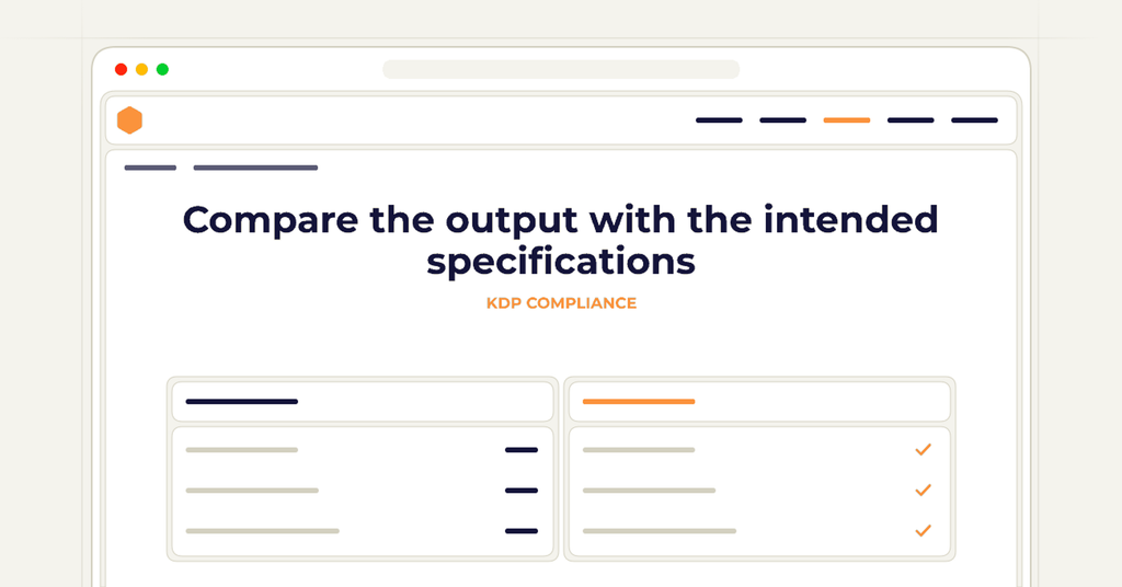 Symbolic publishing workflow for compare the output with the intended specifications