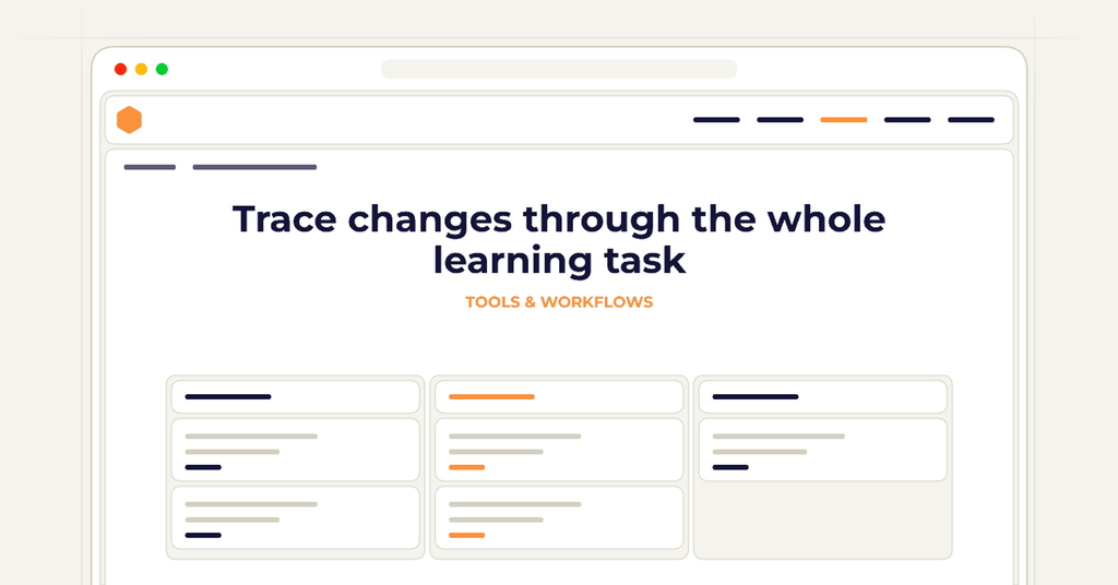 Symbolic review checklist for trace changes through the whole learning task