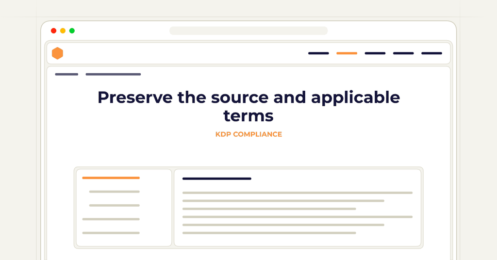 Symbolic publishing workflow for preserve the source and applicable terms