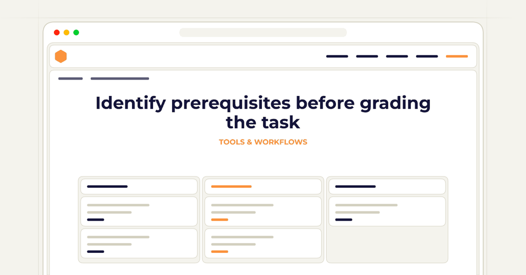 Symbolic publishing workflow for identify prerequisites before grading the task