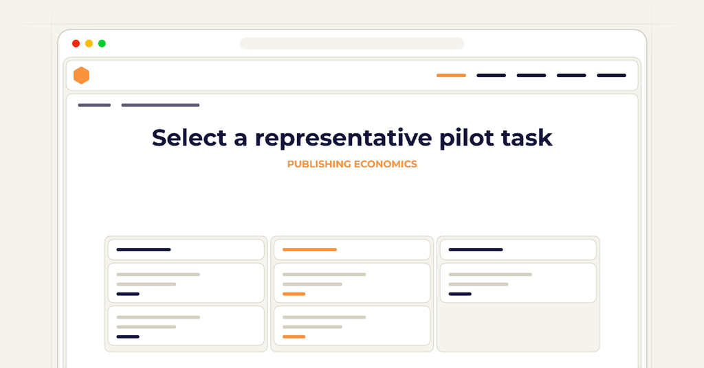 Symbolic publishing workflow for select a representative pilot task