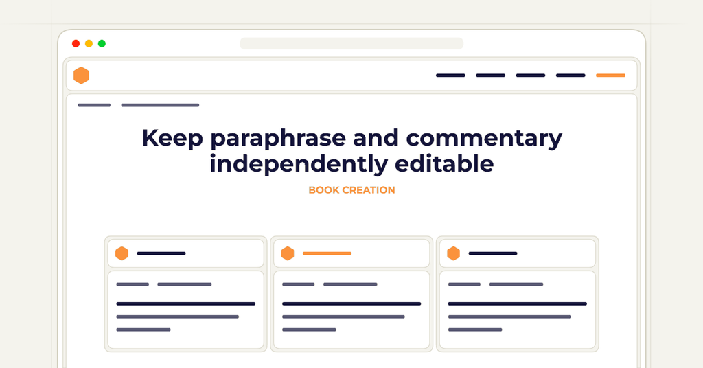 Symbolic review checklist for keep paraphrase and commentary independently editable